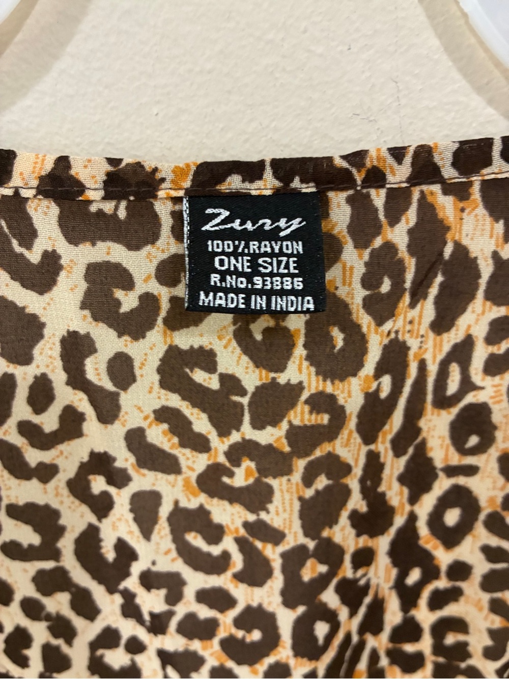 Leopard Print Open-Front sheer Kimono Cover-Up - Brown/Black - Picture 2 of 4